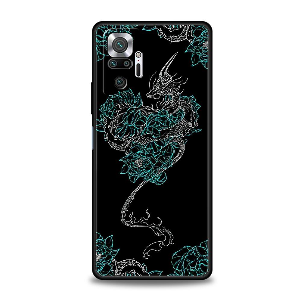 Silicone Phone Case For Xiaomi Redmi Note 12 10 11 9 8 Pro Plus 9S 7 8T 9T 9A 8A 9C K40 Gaming Soft Cover Bumper Dragon Fashion