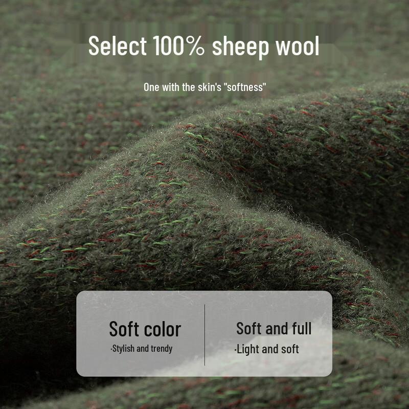 TUHUANG Women's Pure Wool Heathered Hooded Zipper Cardigan