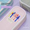 Double-Layer Macaron Composite Cloth Pencil Case with Large Capacity - Japanese & Korean Style, Multifunctional for Students