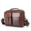 Quality Original Leather Design Male Shoulder Messenger Bag Cowhide Fashion Cross-body Bag Pad Tote Mochila Satchel Bag
