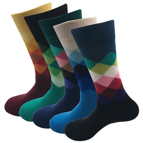 Cotton Casual High-quality Men's and Girls' Socks, Colored Clothes for Girls' Socks (5 Pairs Per Batch) Without Gift Box