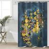 1pc Butterfly Print Polyester Shower Curtain with Hooks - Vibrant Cartoon Design, No Drill Needed for Bathroom Decor