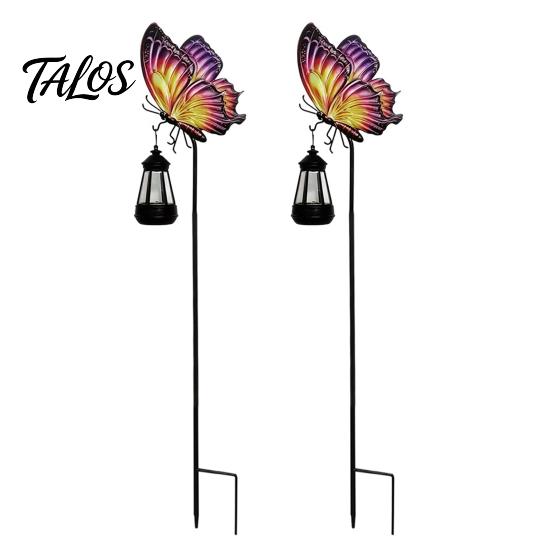 Yard Art for Outside Solar Butterfly Garden Stake Lights, Metal Decorative Stakes, IP65 Waterproof Outdoor Patio Accents LED Landscape Lights
