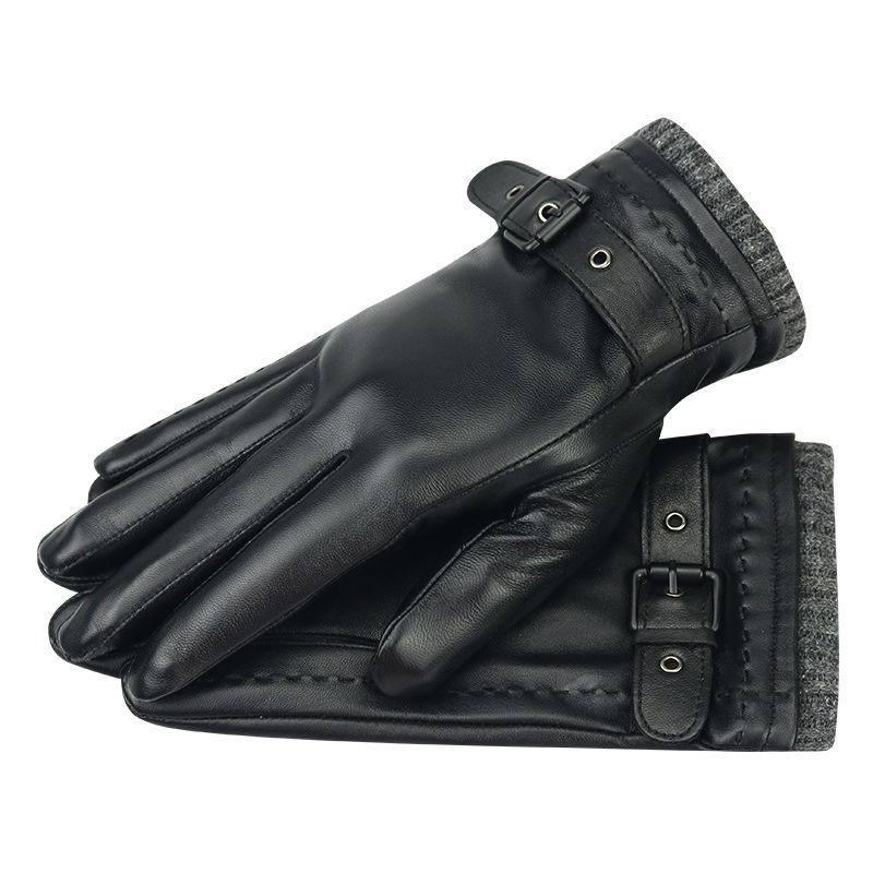 

Деловые кожаные перчатки для мужчин Зимние теплые плюс флис Утолщенные Водительские и для верховой езды перчатки из овчины XL