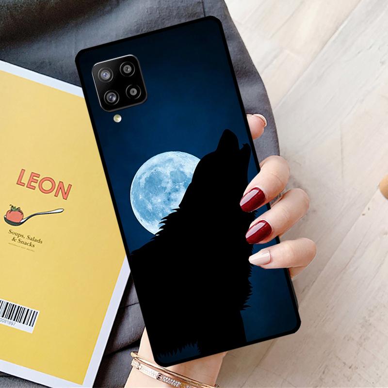 Moon Roaring Wolf For Samsung Galaxy A16 A26 A54 A34 A14 A22 A32 A52 A55 A35 A15 A53 A13 A05 A06 A36 A56 Case