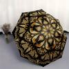 Golden Mandala Patterned Umbrella, Portable 3-Fold Umbrella for Men & Women,Christmas Gift ES231