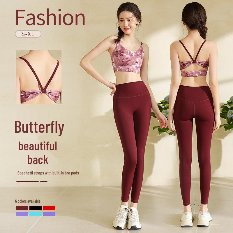 Lulu2025 Cambodia Yoga and Pilates Sports Bra Set with Beautiful Back Design and Chest Pads