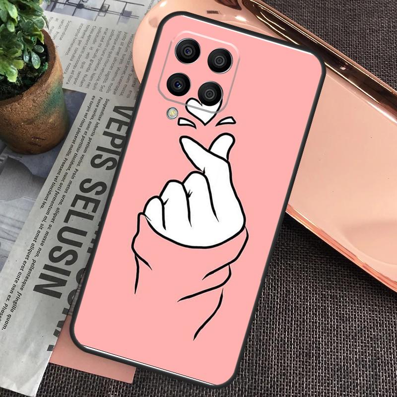 Korean Finger Heart Love Case For Samsung Galaxy M32 M31 M12 M52 M13 M33 M53 M11 M51 M15 M55 M14 M34 M54 M20 M30s