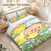 Bubu Brownie Bedding Set, 1 Duvet Cover & 2 Pillowcases Soft Comfortable Bedroom Home Textile Decor