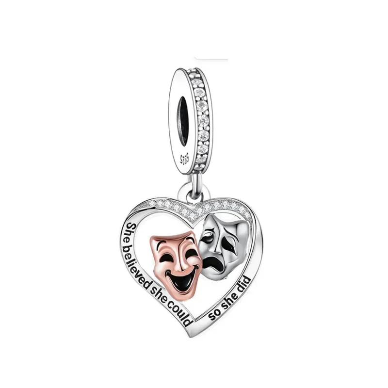 FC Jewelry Fit Original Charm Bracelet 925 Silver Be Strong and Be Yourself Yoga Girl Pendant Bead For Making Berloque DIY