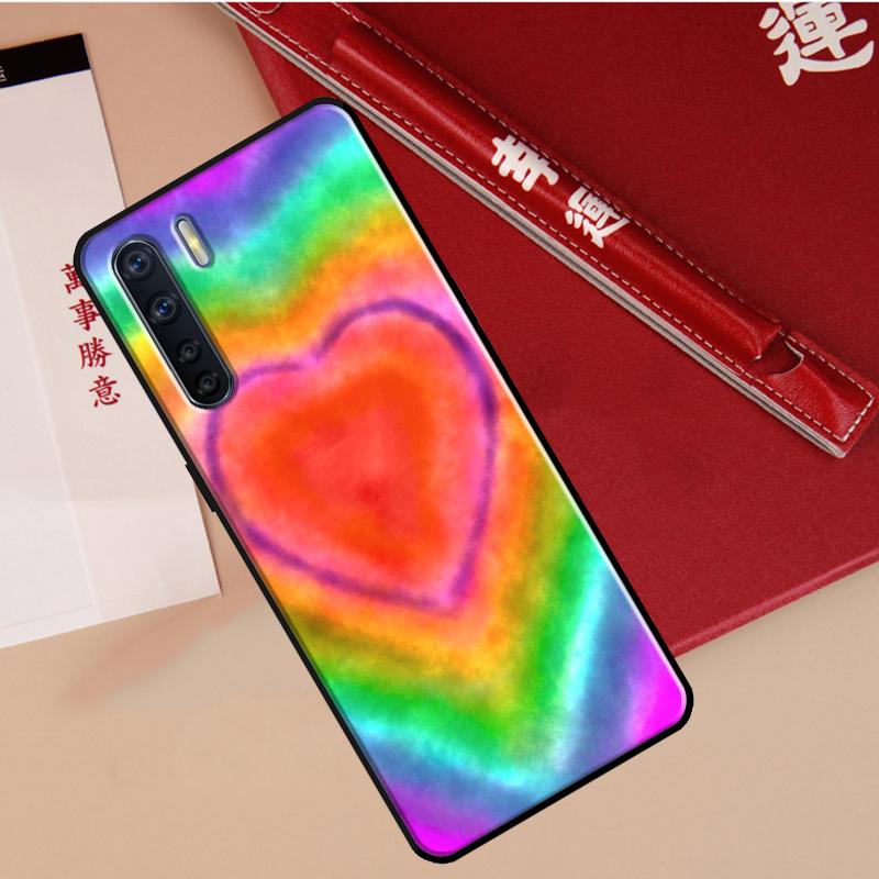 Heart Tie Dye Case For Oppo A78 A38 A80 A60 A40 A18 A98 A58 A96 A76 A16 A94 A74 A54 A15 A17 A57 A77 A5 Pro