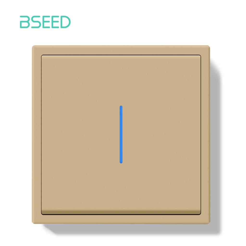 Interruptor de Parede BSEED Interruptores de Botão de Pressão 1/2 Gang 10A 1/2 vias/Reset Luz de Parede Moldura de Plástico Para Escadas Quarto Vila Casa Série E