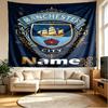 Custom Name Personalized Manchester City Print Tapestry, Wall Art Decor, Bedroom, Dorm, Apartment, LivingRoom, Party Backdrop, Gift for Birthday