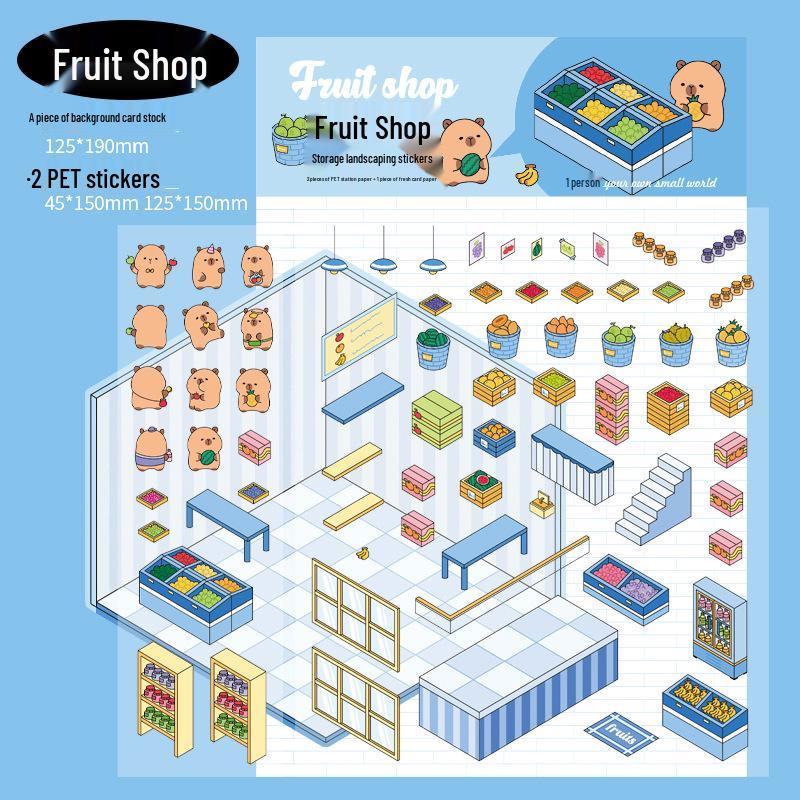 Mini DIY Kitchen Scenery Stickers: 2.5D PET Series for Journals