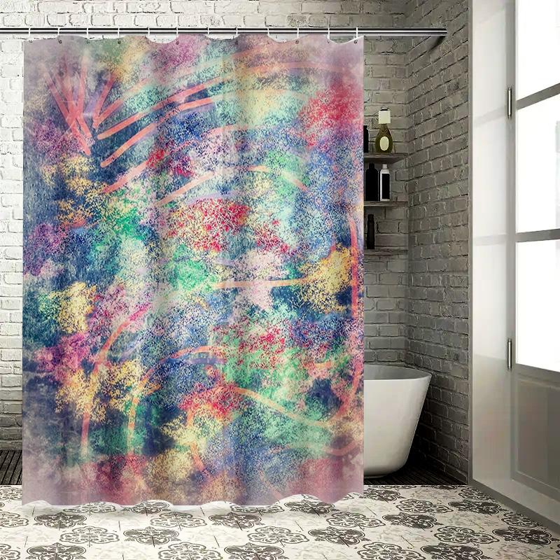 Vibrant Shower Curtain Waterproof Non-Slip Printed Fabric for Bathrooms Decorations Various Sizes Available