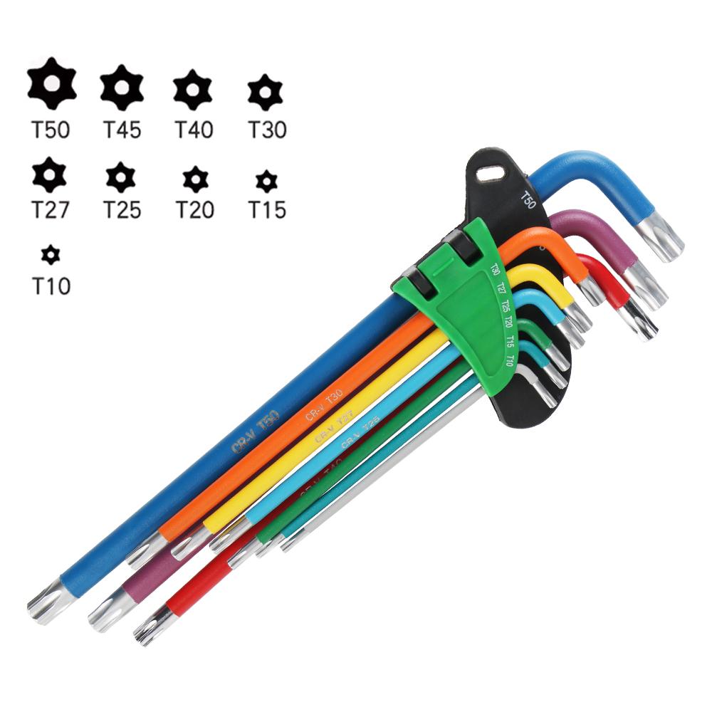 Durable Portable Hexagonal Wrench Set Tool Color Non Slip Anti Rust Inner Hexagonal Wrench Hex Wrench Screwdriver Set 9Pcs