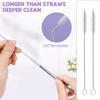 10 Pack Short Metal Straws, Reble Straight Straws, 5 Straight 5 Bent, 304 Stainless Steel Straw, 5 Inch Cocktails Drinking Straws with 2 Cleaning