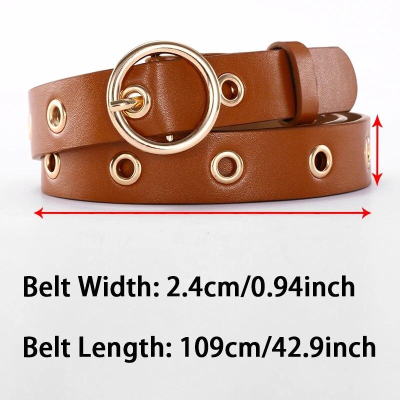 Women's Belt Fashionable and Personalized Round Buckle Belt Simple and Trendy Rivet Belt Korean Y2K Style Jeans Belt Women Belts