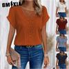 Spring Summer Lace Patchwork Short-sleeved T-shirt Women's Clothing