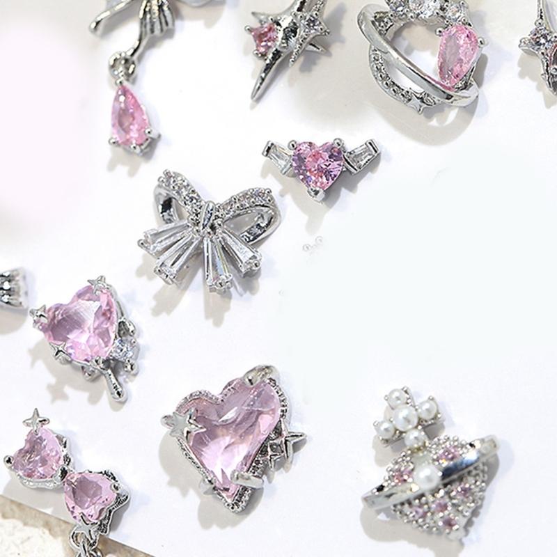 Nail Charms Exquisite 3D Accessories with Zircon DIY Nails Art Manicures for Salon or Home Use