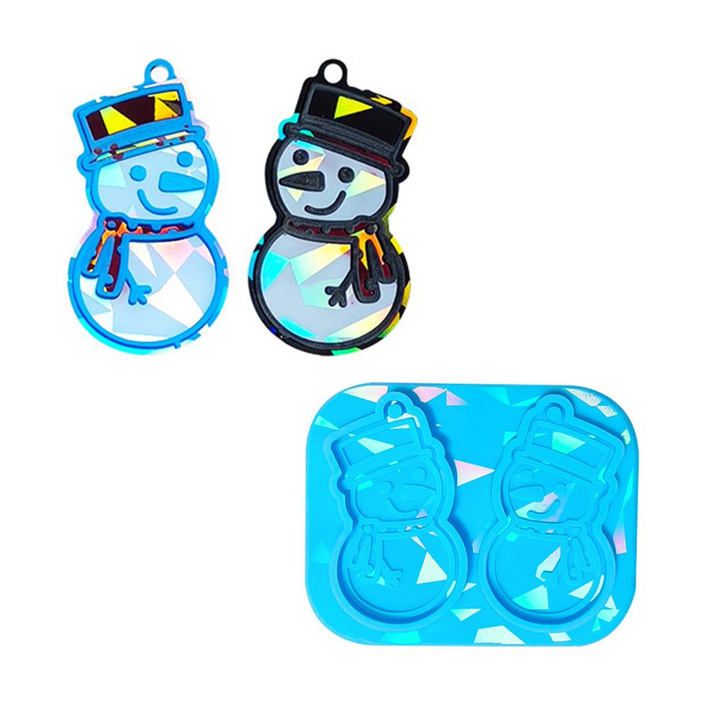 Christmas Silicone Molds Holographic Epoxy Resin Mold DIY Keychain Pendant Mold Handmade Jewelry Tool Easy to Clean