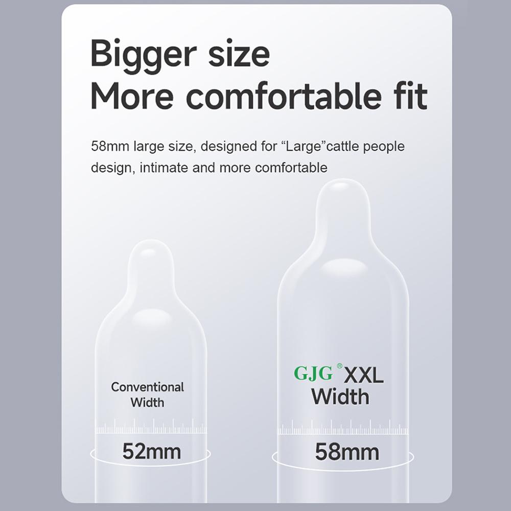 58MM kondom Velikost XXL Velká velikost Kondomy z přírodního kaučuku Velký penis Kondomy velké velikosti Bezpečné sexuální hračky s rukávem na penis pro dospělé
