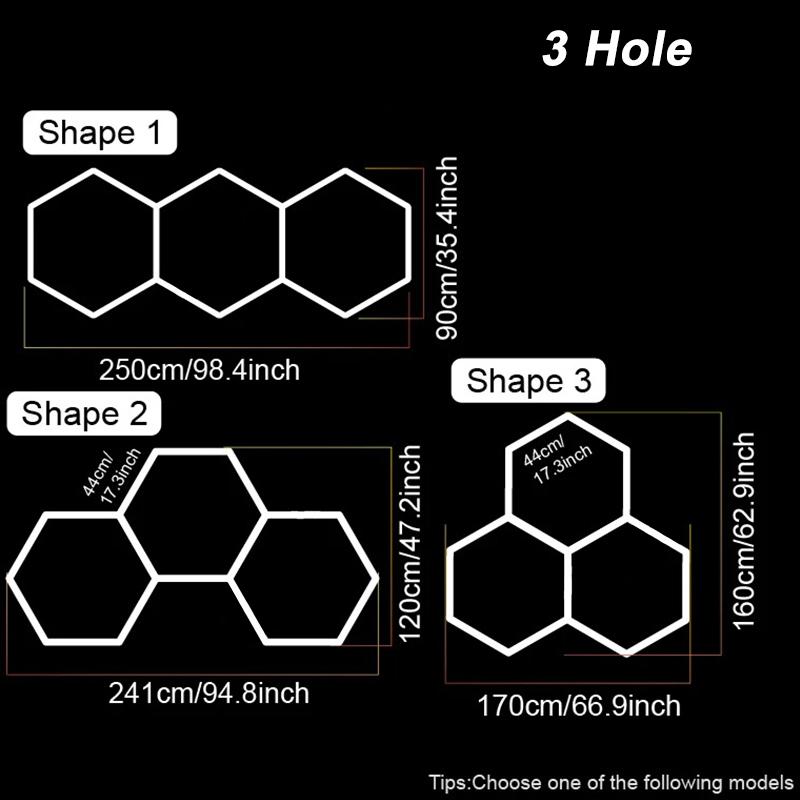 110V-240V Led Ceiling Light 6500K Honeycomb Hexagon White Lights Barbershop Gym Hair Salon Garage Lights for Car Wash Decoration