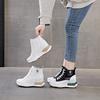 Damenschuhe Leder Herbst neu Muffin Einzelschuhe vielseitig High Heel dicke Sohle Innenhöhe erhöht lässige High Top Schuhe Stiefeletten