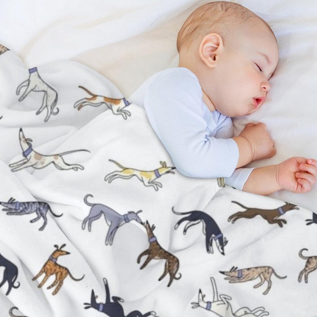 Leaps and Hounds (White) Throw Blanket Shaggy Soft Plush Plaid Retros Summer Blankets