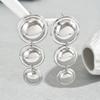 Geometric Fashion OL American Earrings for Women Circle Double Layer Design Versatile