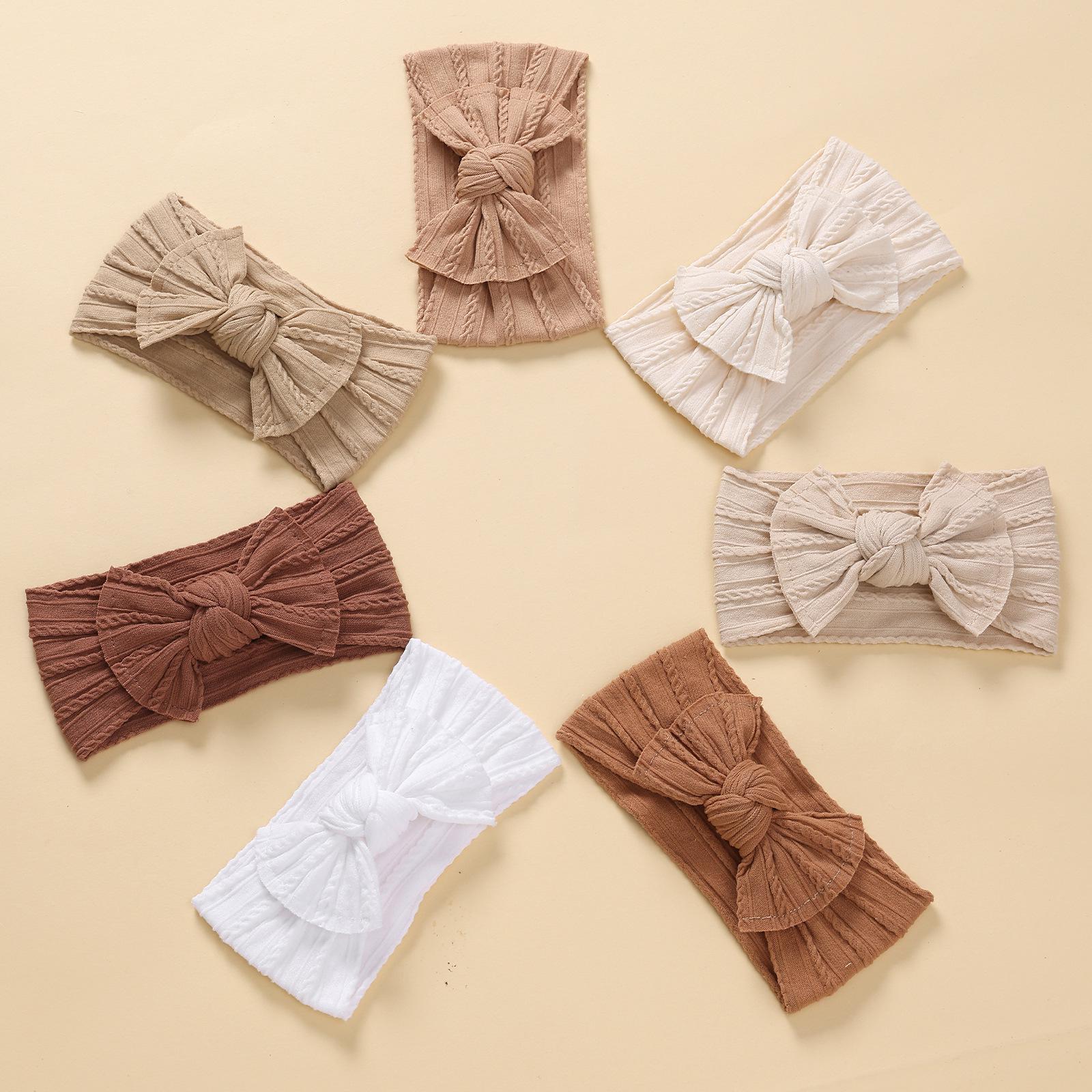 

Мягкие нейлоновые жаккардовые повязки на голову с бантом для младенцев и малышей - комплект детских повязок на голову 16 x 8.5 cm