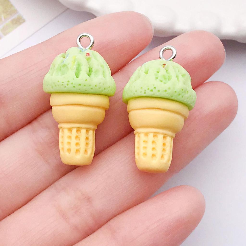 DIY Resin Summer Ice Cream Charms - 8 Colors, 15x28mm - for Bracelets, Necklaces, Keychains, Small Pendants