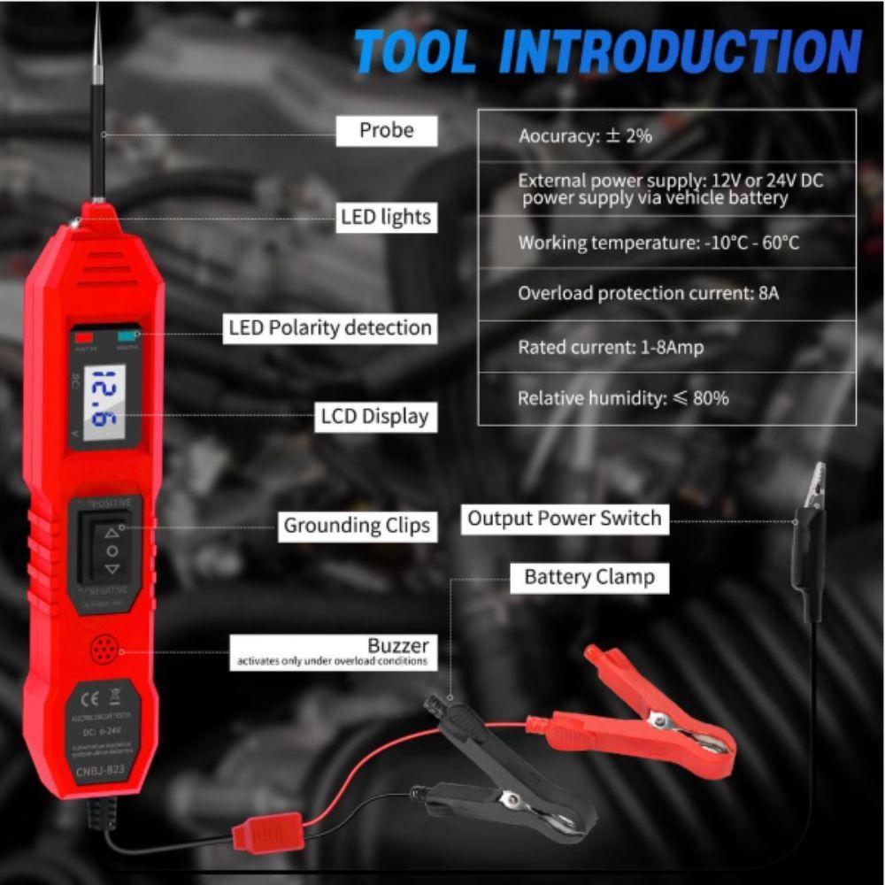 8A Automotive Electric Circuit Tester Continuity Testing Car Power Circuit Probe Kit  Auto Repair