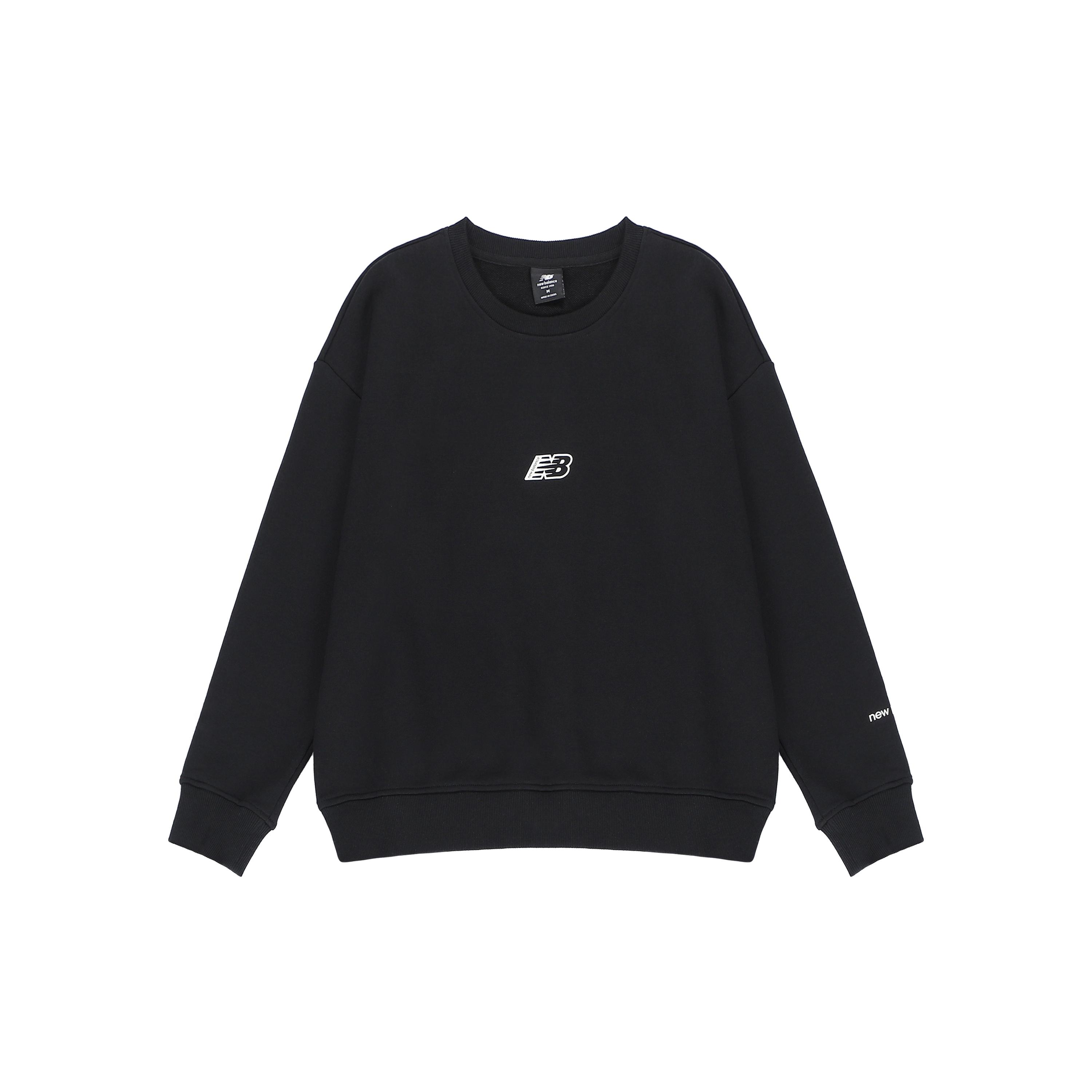 (WMNS) New Balance Essentials Sweatshirt Asia Sizing  Black White  Women s AWT23514-BK S
