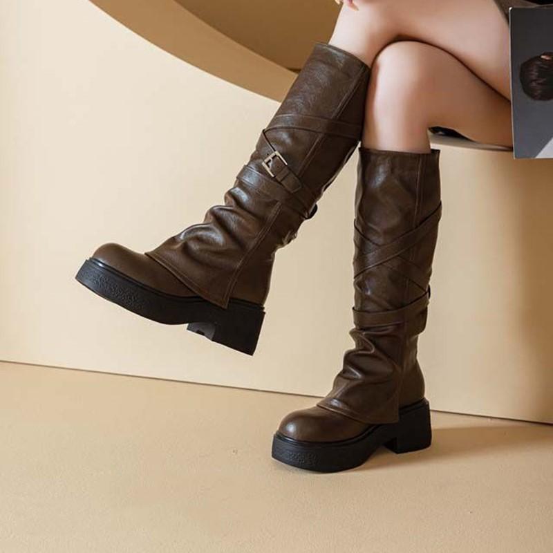 Lady's Riding Boots New Autumn High Heel Boots For Women Fashiona Internal Height Increasing Princess Slim Boots For Women