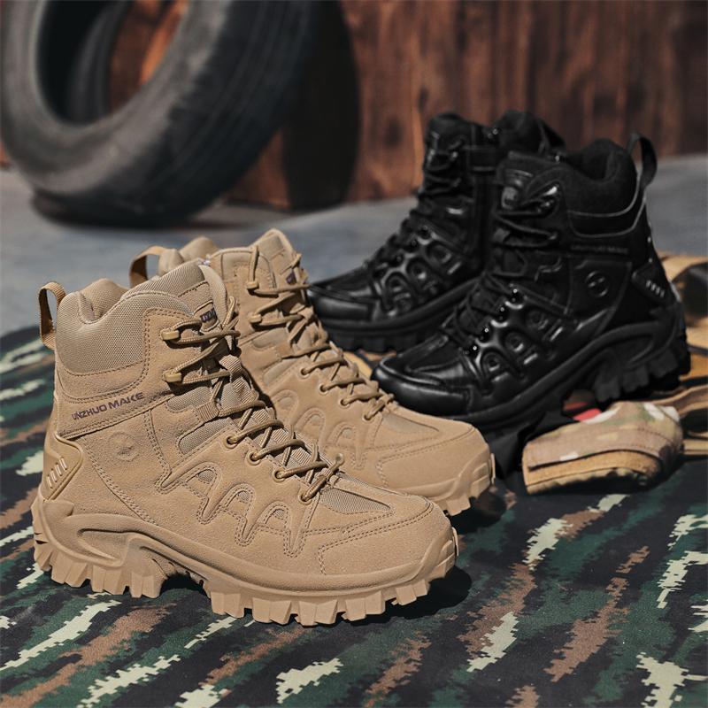 Vojenské taktické boty Desert Combat Outdoor Army turistické boty Vodotěsné cestovní boty Kožené pánské kotníkové boty