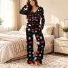 Women's Casual Fashion V-neck Loose Christmas Printed Pajamas Pajamas Set