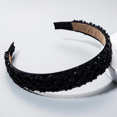 Fascia per capelli da donna con bordo largo, versatile e popolare copricapo di cristallo.