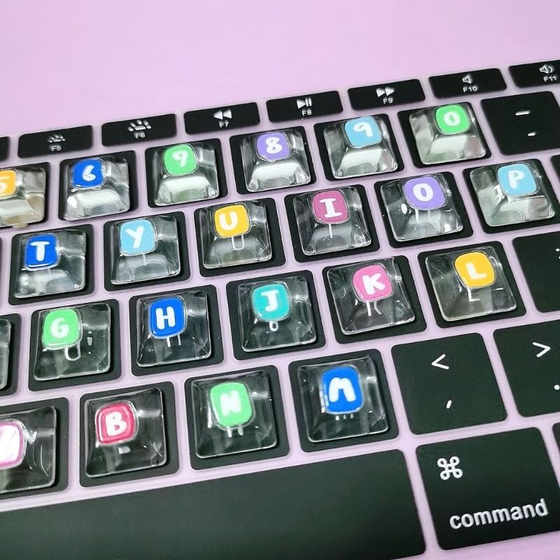 Transparency Keyboard Height Adjuster Keycap Stickers Featuring Letters And Number Characters For Office Use