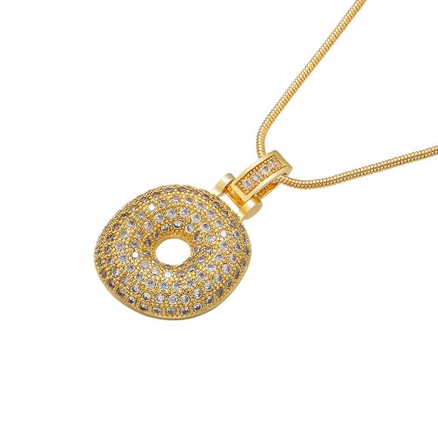 ZHUKOU high quality crystal brass gold letter necklace for ladies good friends couple birthday gift model: VL34