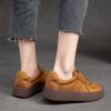 Johnature Lace-up Casual Flat Shoes Genuine Leather Retro Round Toe Thick Sole Versatile Women's Shoes