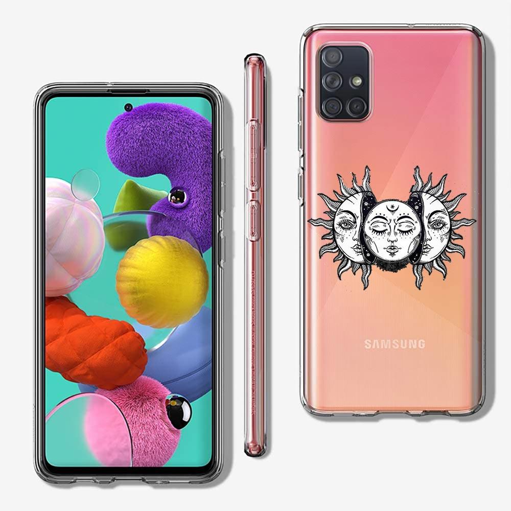 Zabawne Słońce Księżyc Anioł Oczy Do Samsung Galaxy A51 Etui na Telefon A71 A21S A12 A11 A31 A52 A41 A32 A23 A33 A53 A73 A03S A13 5G Pokrowiec