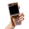 Applicable to Samsung Z Flip5 folding screen mirror mobile phone case Z Flip6 makeup mirror anti-drop case back cover protective case
