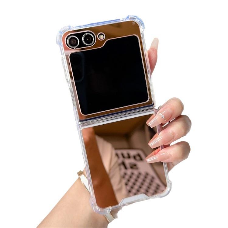Applicable to Samsung Z Flip5 folding screen mirror mobile phone case Z Flip6 makeup mirror anti-drop case back cover protective case