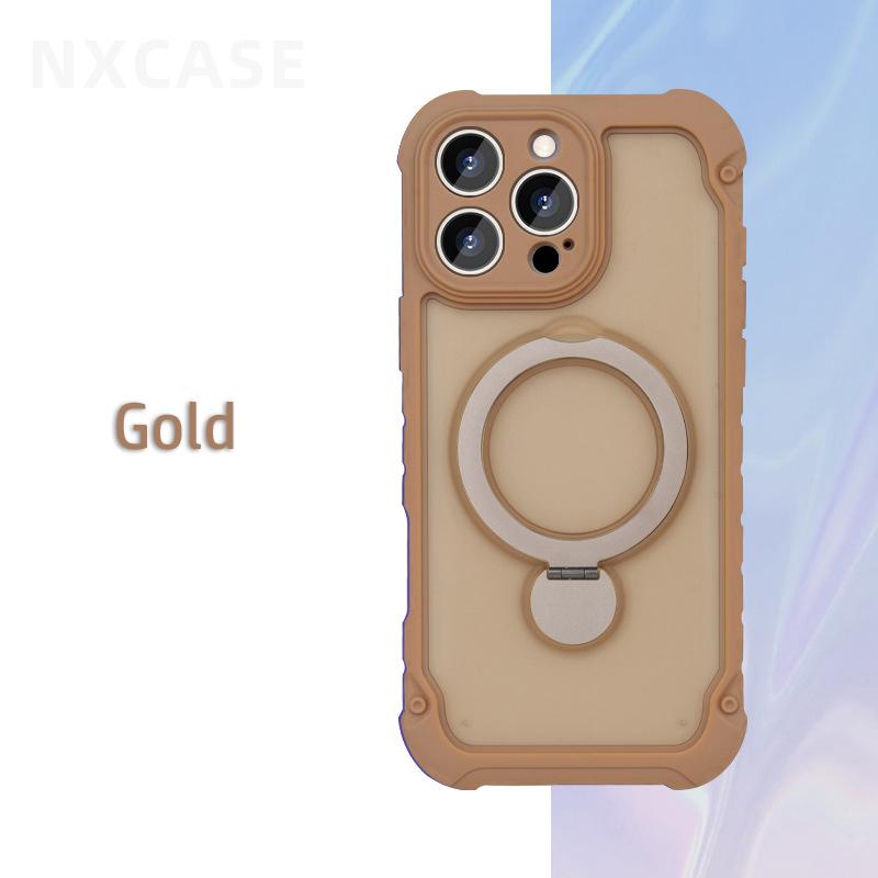 

For iPhone 11 12 13 14 15 16 Pro Max Plus Case Magsafe Airbag Military-Grade Protection 360° Rotation Metal Stand Soft Cover iPhone 11