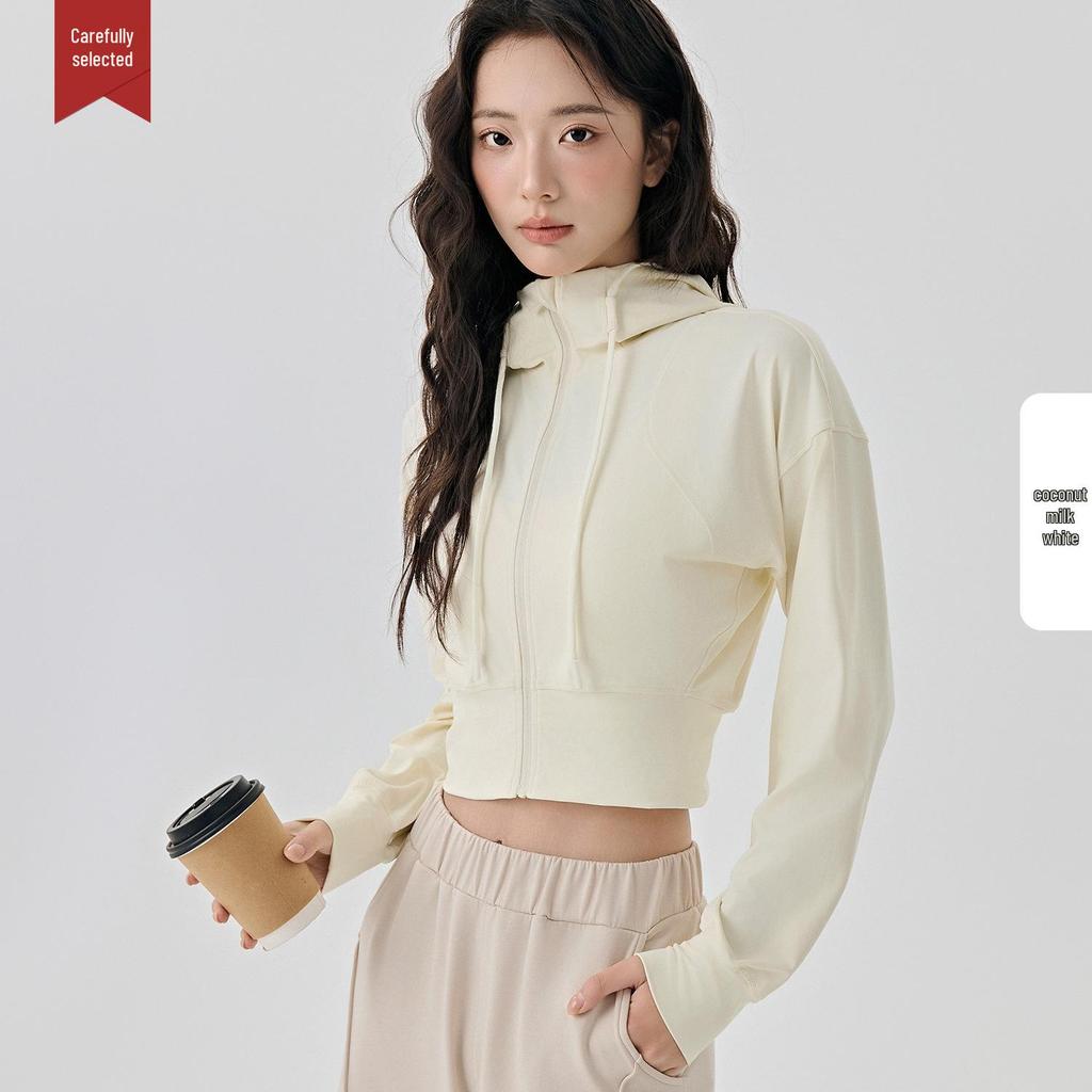 Selected Women's Hooded Sportswear Jacket: Casual Slimming Fit for Outdoor Running & Yoga