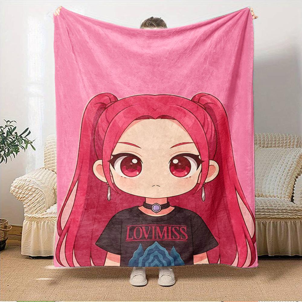 K-POP Anime Dívčí Skupina Čtyři Roční Období Měkká Teplá Přikrývka Celoroční Silně Pletená Polyesterová Přehoz na Postel, Kempování, Cestování Perfektní Dárek