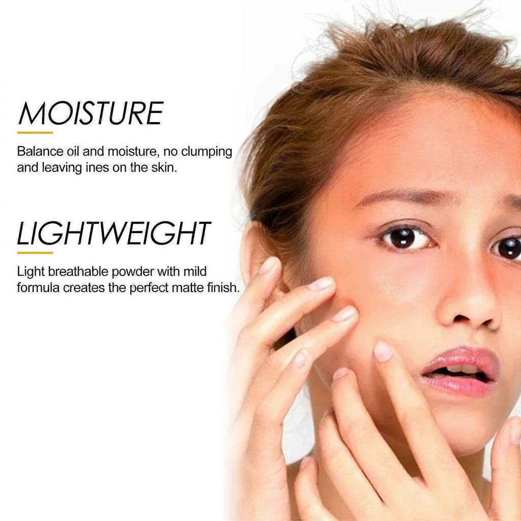Setting Powder for Oily Skin, Lightweight Matte Finish Loose Face Powder, Oil Control & Long-Lasting