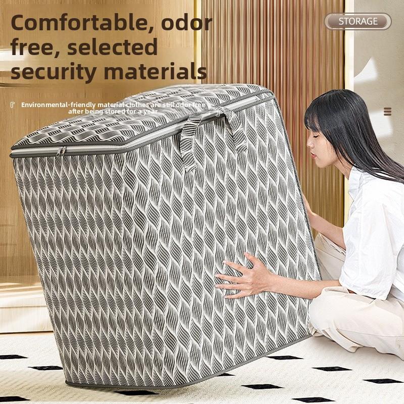Large Capacity Quilt Storage Bag, Clothes Organizer, Dustproof Moisture-proof for Comforters, Bedding, Blankets, Moving Travel