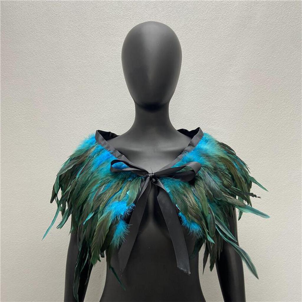 Gothic Feather Shawl Stage Makeup Ball Costume Accessories